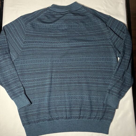 Cutter & Buck Men 2XB Merino Wool Blend Henley Sweater Blue Outdoor Golf Holiday - Picture 4 of 7